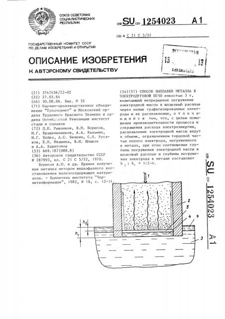 Способ выплавки металла в электродуговой печи (патент 1254023)