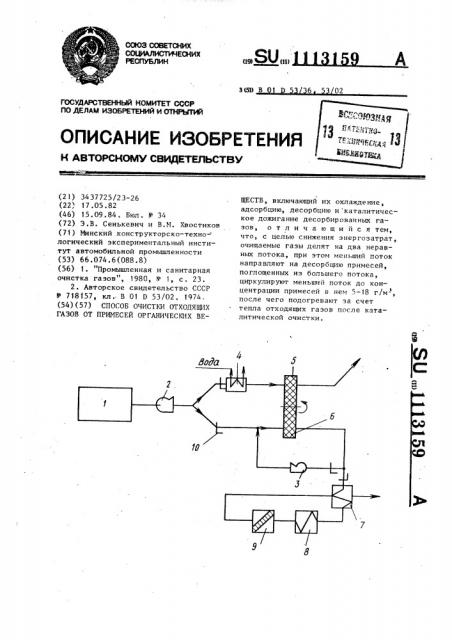 Способ очистки отходящих газов от примесей органических веществ (патент 1113159)