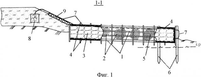 Полузапруда комбинированной конструкции (патент 2336388)