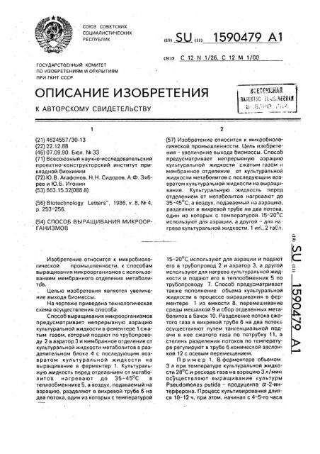 Способ выращивания микроорганизмов (патент 1590479)