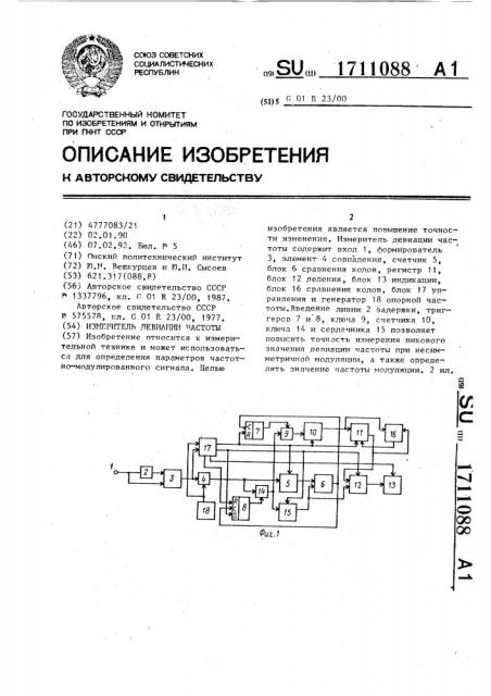 Измеритель девиации частоты (патент 1711088)