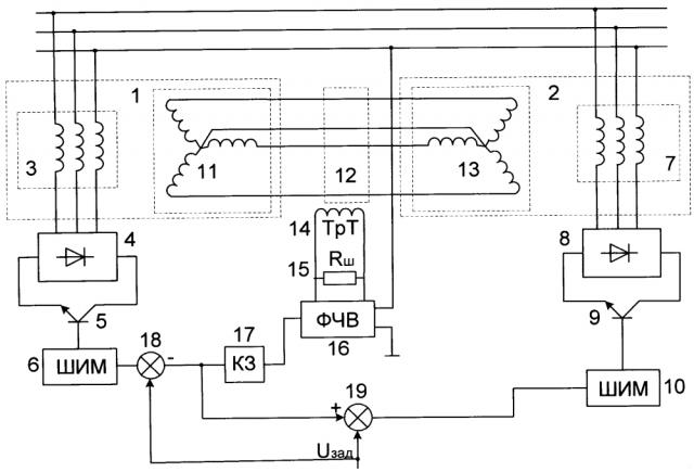 Устройство согласованного вращения асинхронных двигателей с короткозамкнутыми роторами (патент 2601740)