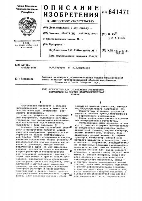 Устройство для отображения графической информации на экране электронно-лучевой трубки (патент 641471)