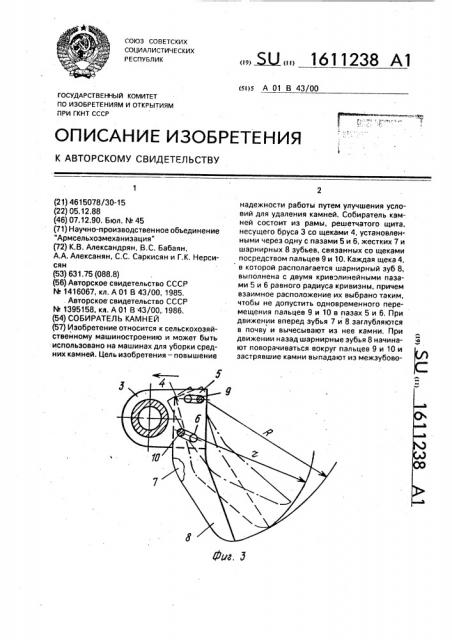 Собиратель камней (патент 1611238)