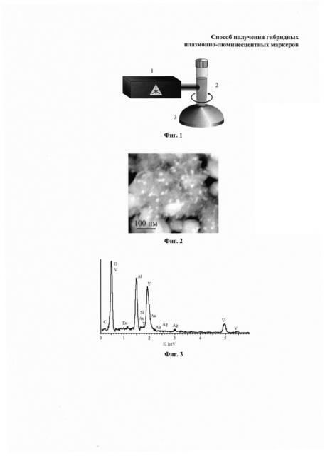 Способ получения гибридных плазмонно-люминесцентных маркеров (патент 2614245)