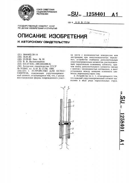 Устройство для остеосинтеза (патент 1258401)