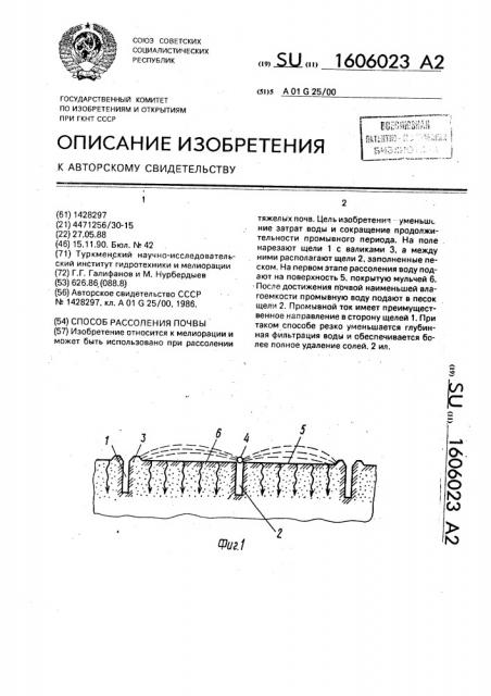 Способ рассоления почвы (патент 1606023)