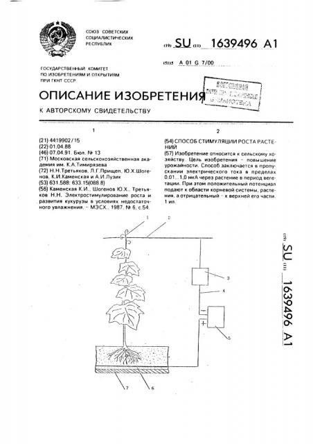 Способ стимуляции роста растений (патент 1639496)