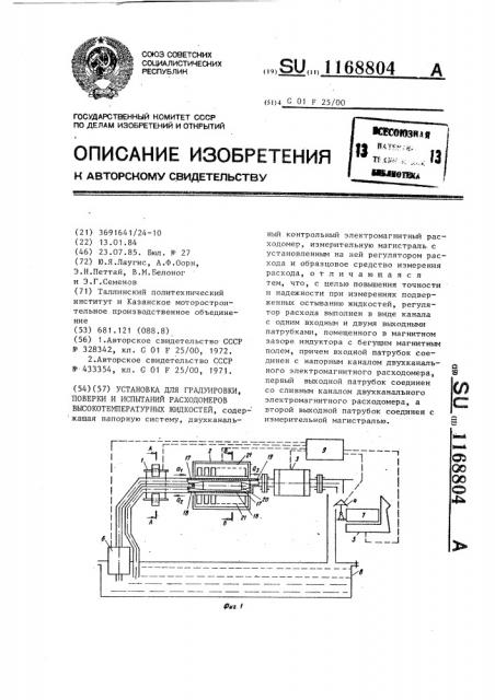 Установка для градуировки,поверки и испытаний расходомеров высокотемпературных жидкостей (патент 1168804)