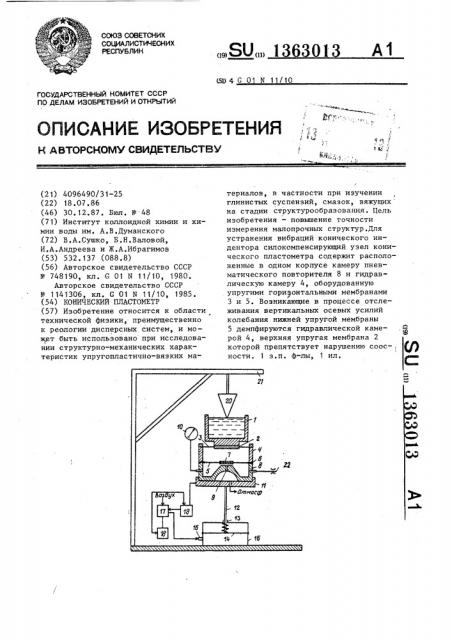 Конический пластометр (патент 1363013)