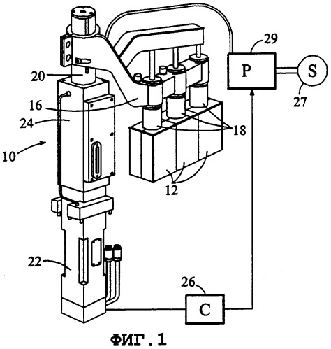 Извлекающий механизм для захвата отформованной бутылки (патент 2293713)