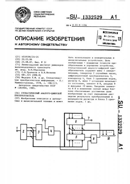Стохастический аналого-цифровой преобразователь (патент 1332529)
