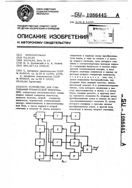 Устройство для считывания графической информации (патент 1086445)