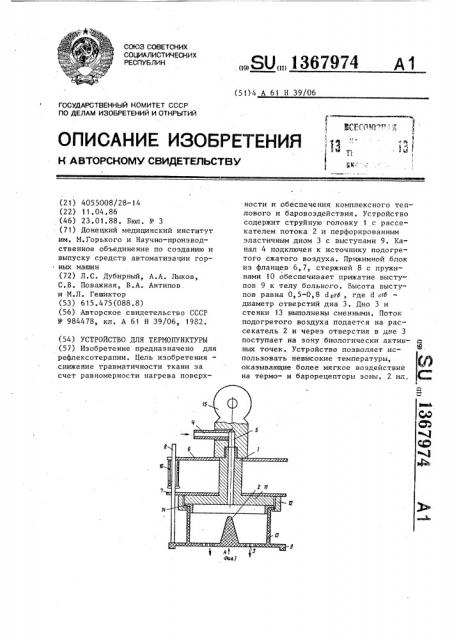 Устройство для термопунктуры (патент 1367974)