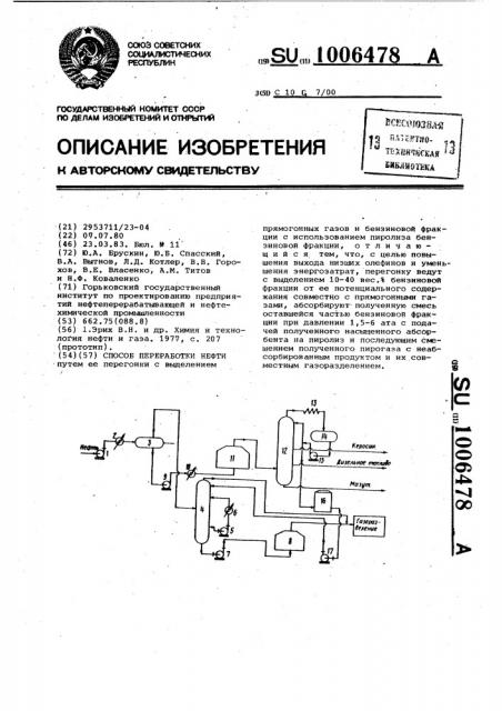 Способ переработки нефти (патент 1006478)