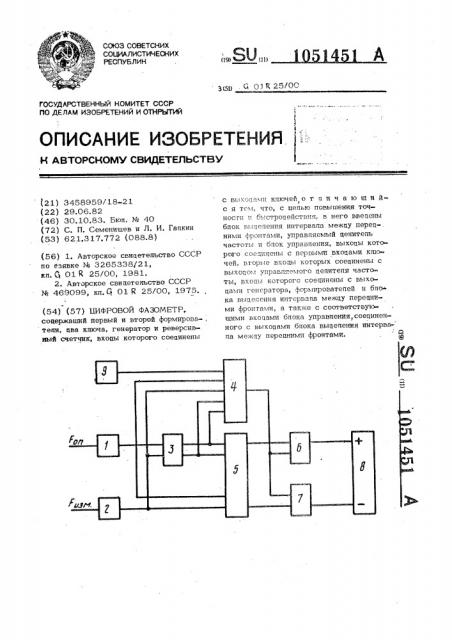 Цифровой фазометр (патент 1051451)