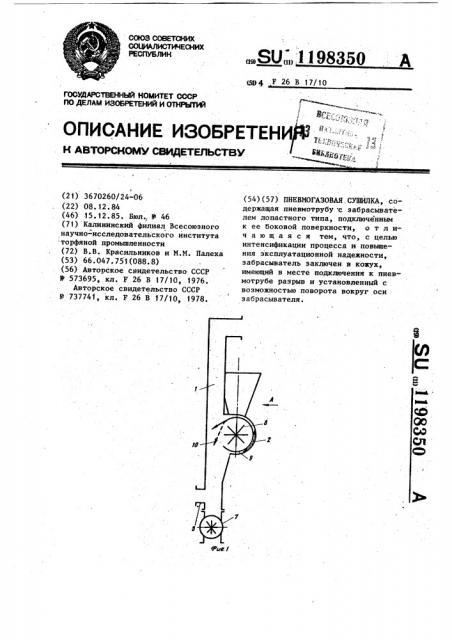 Пневмогазовая сушилка (патент 1198350)