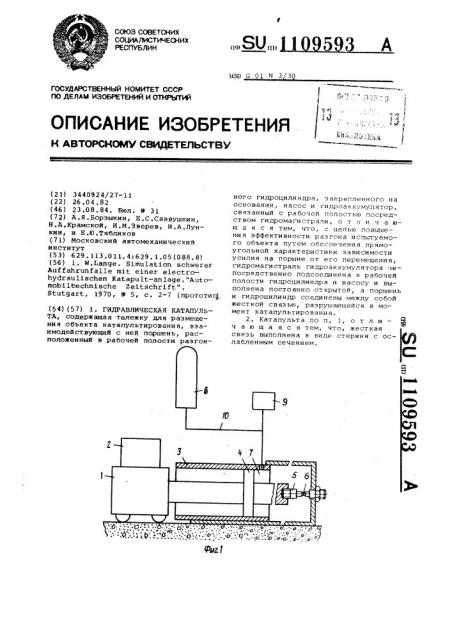 Гидравлическая катапульта (патент 1109593)