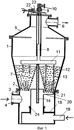 Установка для сушки растворов и суспензий в кипящем слое инертных тел (патент 2346219)