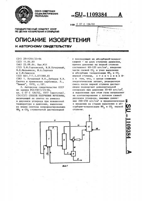 Способ получения мочевины (патент 1109384)