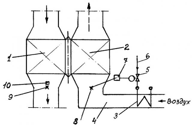 Способ регулирования режима работы устройства для предварительного подогрева воздуха в котельном агрегате, работающем на газе, с вращающимся регенеративным воздухоподогревателем (патент 2268442)