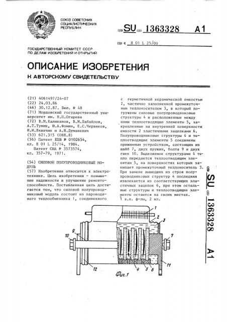 Силовой полупроводниковый модуль (патент 1363328)