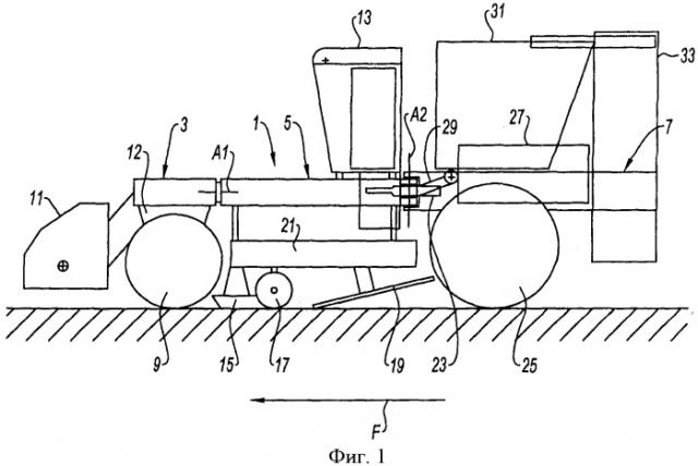Самоходный агрегат с шарнирным шасси (патент 2461485)