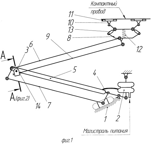 Асимметричный токоприемник для электроподвижного состава (патент 2428327)