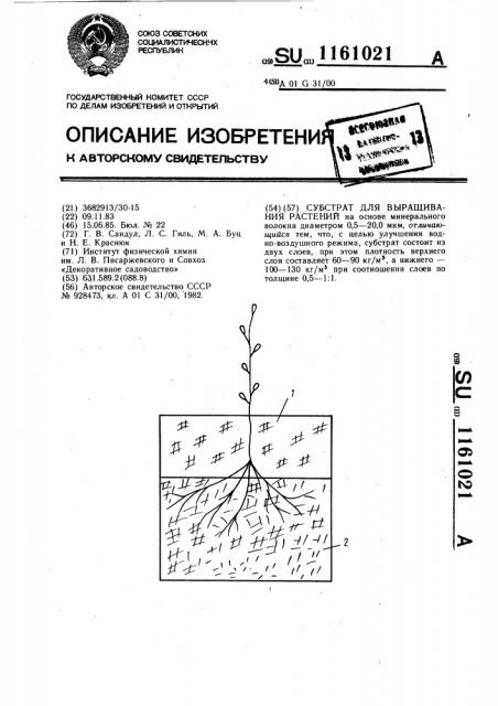 Субстрат для выращивания растений (патент 1161021)