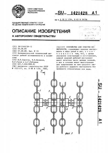 Устройство для очистки поверхности (патент 1421428)