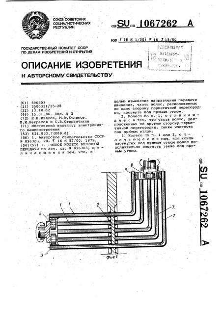 Гибкое колесо волновой передачи (патент 1067262)