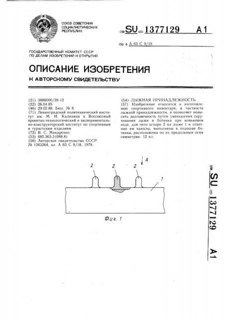 Лыжная принадлежность (патент 1377129)