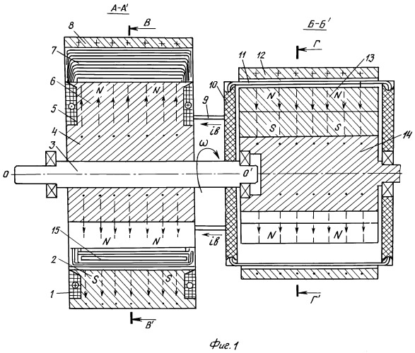 Магнитоэлектрическая машина со специальным возбудителем (патент 2418353)