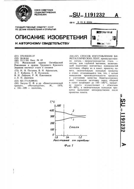 Способ изготовления биметаллических лент (патент 1191232)