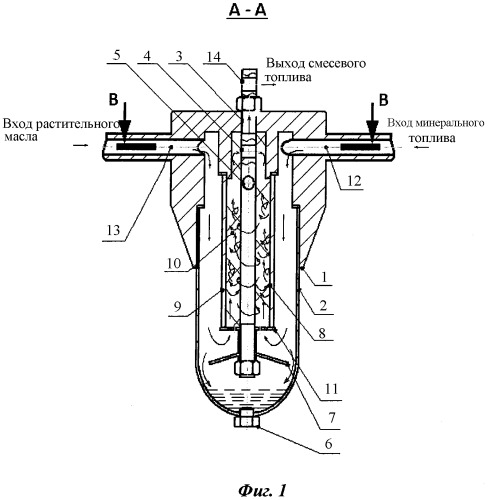 Смеситель-дозатор минерального топлива и растительного масла (патент 2500463)