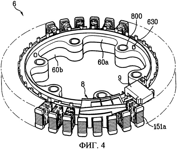 Статор электродвигателя с наружным ротором для стиральной машины барабанного типа (патент 2330908)