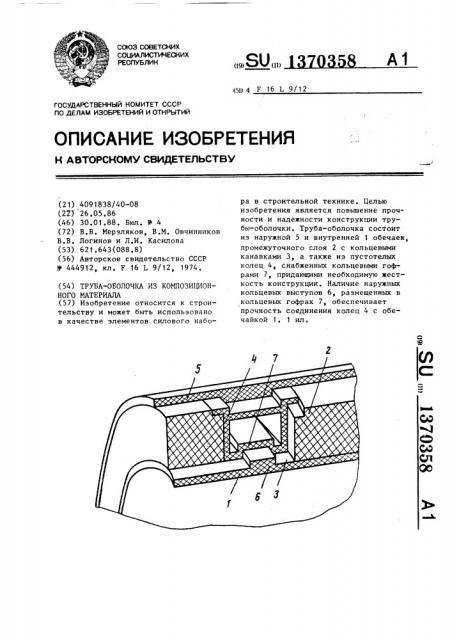 Труба-оболочка из композиционного материала (патент 1370358)