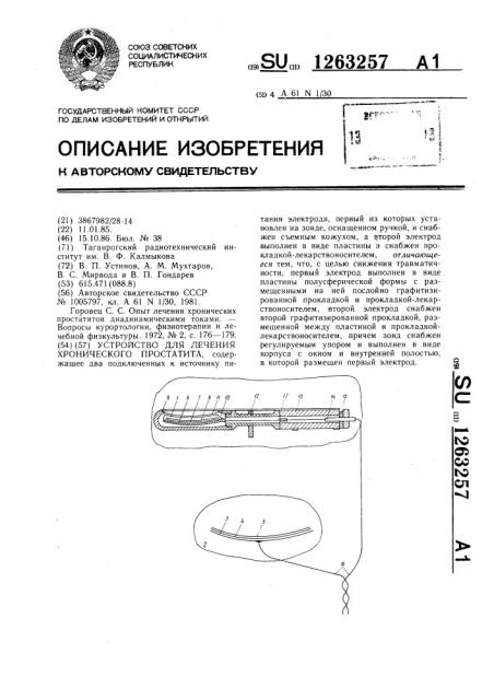 Устройство для лечения хронического простатита (патент 1263257)