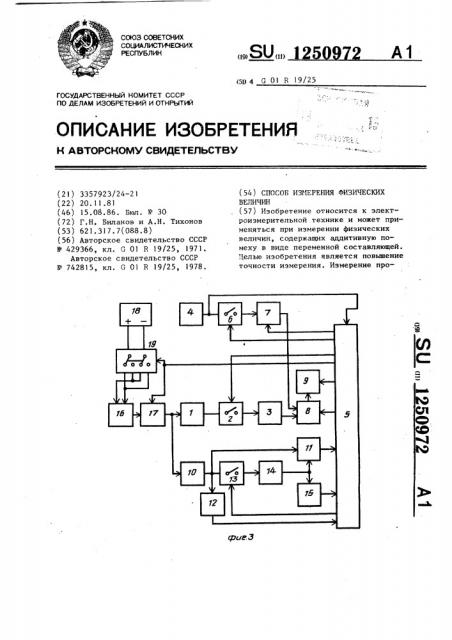 Способ измерения физических величин (патент 1250972)