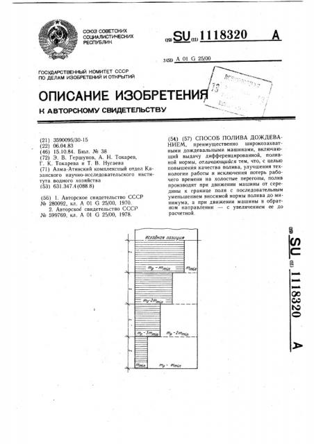 Способ полива дождеванием (патент 1118320)