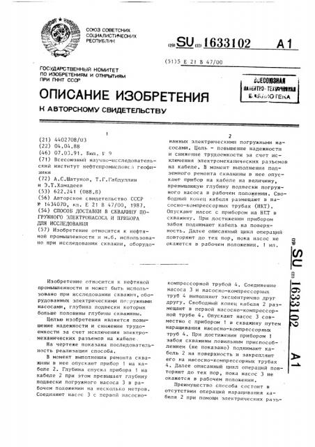 Способ доставки в скважину погружного электронасоса и прибора для исследования (патент 1633102)