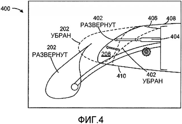 Малошумящая система предкрылка с элеметами, размещенными в передней кромке крыла и выполненными с возможностью развертывания (патент 2566833)