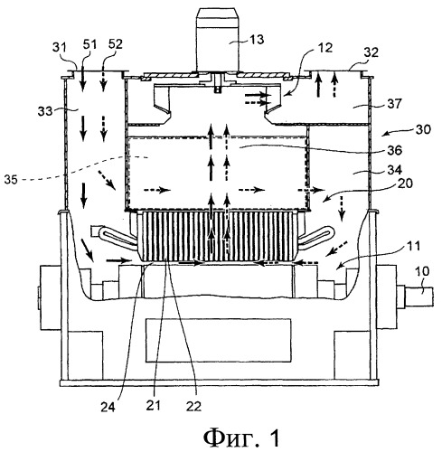 Устройство охлаждения вращающейся электрической машины (патент 2427066)