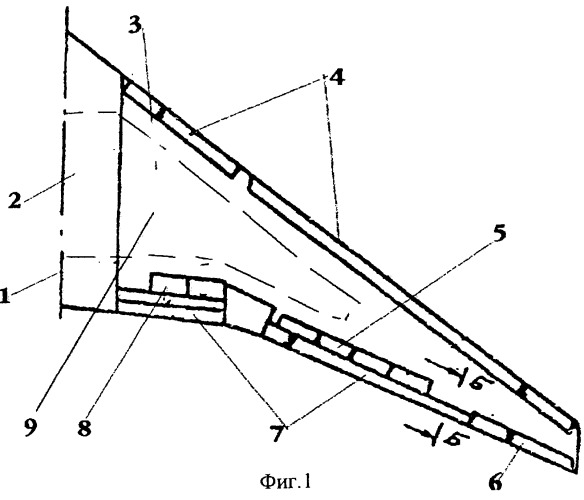 Крыло дозвукового самолета (патент 2264329)