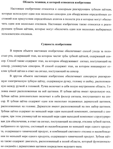 Сенсорные реагирующие электрические зубные щётки и способы использования (патент 2388430)