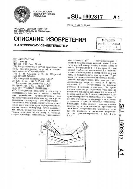 Ленточный конвейер (патент 1602817)