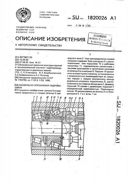 Аксиально-поршневая гидромашина (патент 1820026)