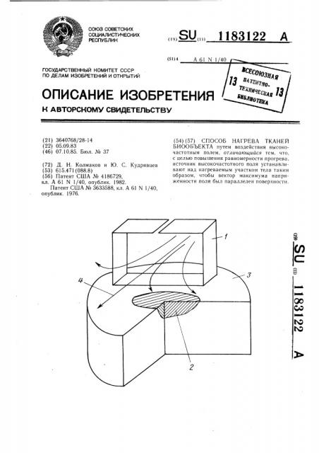 Способ нагрева тканей биообъекта (патент 1183122)
