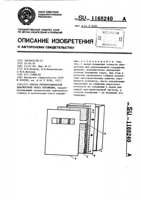 Способ ретинотопической диагностики очага поражения (патент 1168240)