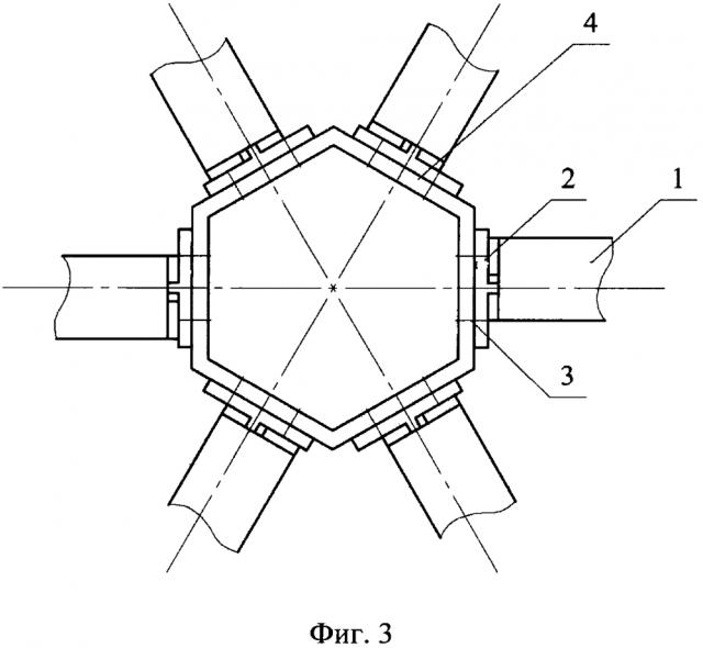 Узловое соединение тонкостенных стержней пространственной конструкции (патент 2633713)